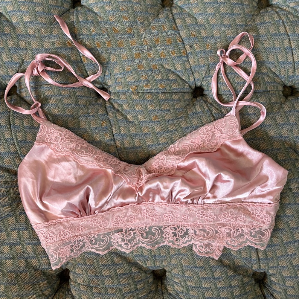 Forever 21 Satin Pink Lace Bralette